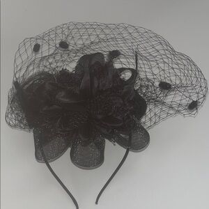 Chic Black Mesh Fascinator Headband